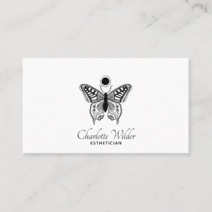 Esthetician Skincare Butterfly Logo Business Card