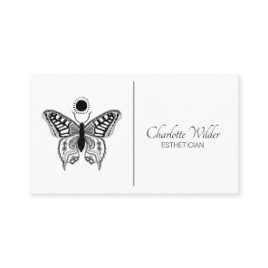 Esthetician Skincare Butterfly Logo Business Card