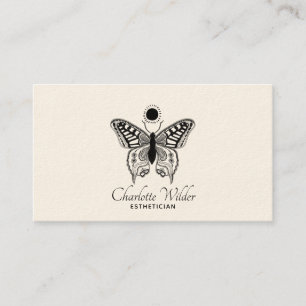 Esthetician Skincare Butterfly Logo Business Card