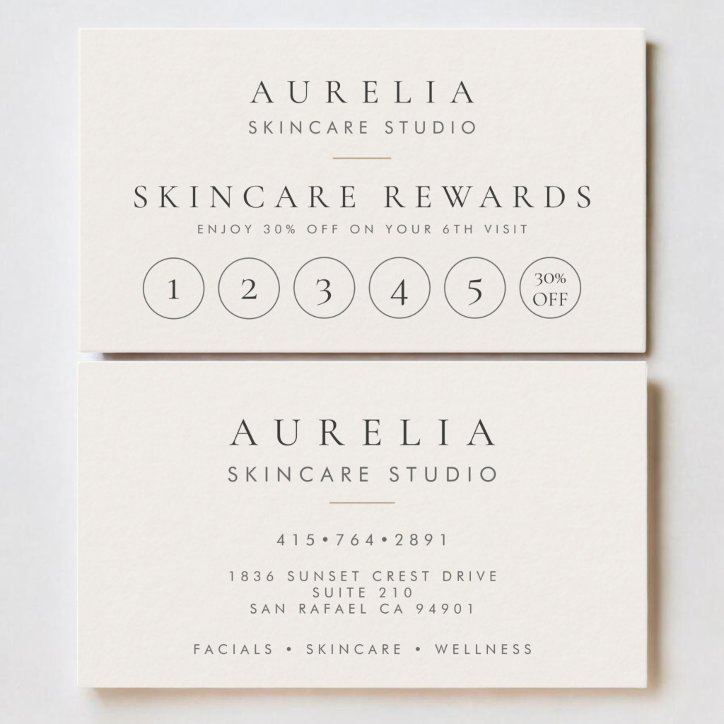 Esthetician Skincare Loyalty Card