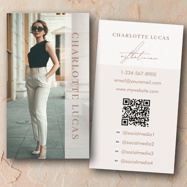 Esthetician Spa Luxury Beauty Real Estate Beige Business Card (Esthetician Spa Luxury Beauty Real Estate Beige Business Card)