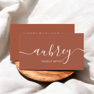 Esthetician SpaTerracotta Script Bold Modern Business Card