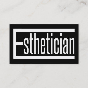 Esthetician Word Black and White Business Card