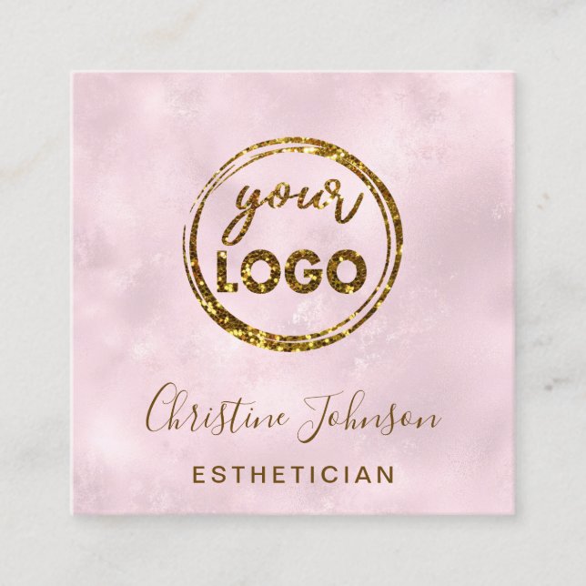 esthetician your logo square business card (Front)