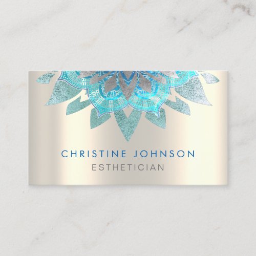 esthetics grey teal decor business card