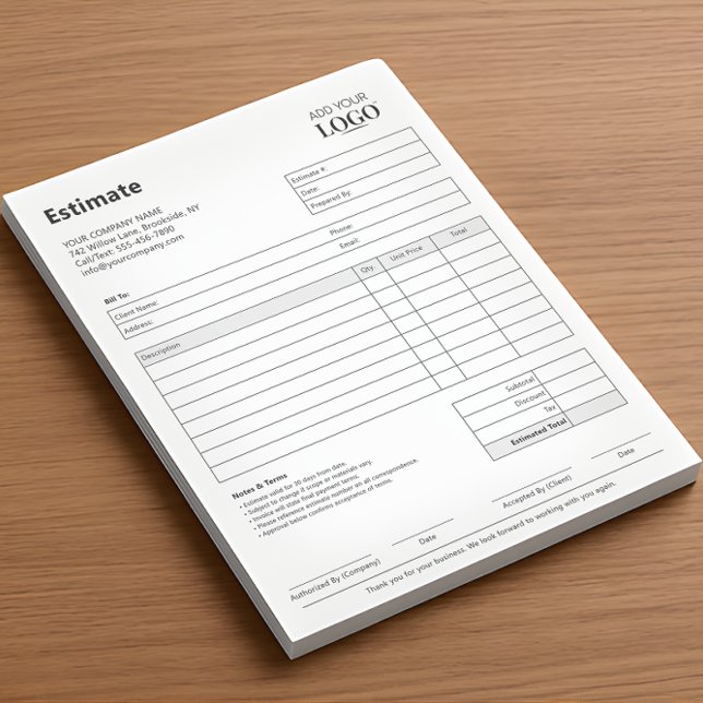 Estimate Form Professional Business Notepad (Creator Uploaded)