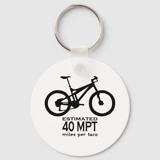 Estimated 40 Miles Per Taco Keychain (Front)