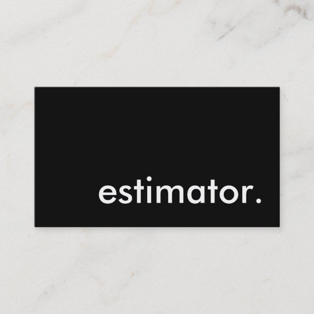 estimator. business card (Front)