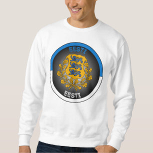 Estonia Coat of Arms Circle Shape Sweatshirt