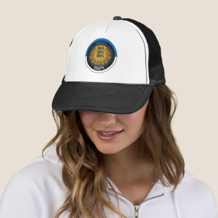 Estonia Coat of Arms Circle Shape Trucker Hat