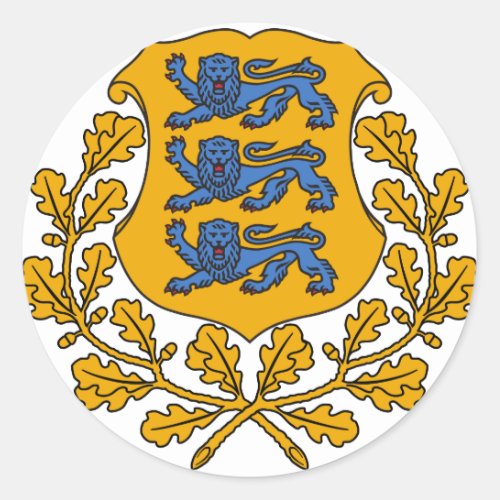 Estonia Coat of arms EE Classic Round Sticker