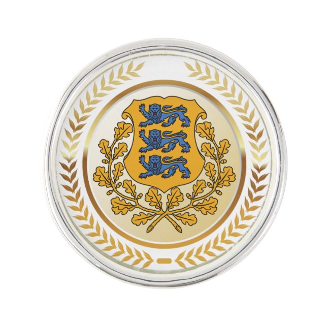 Estonia Coat of Arms Lapel Pin (Front)