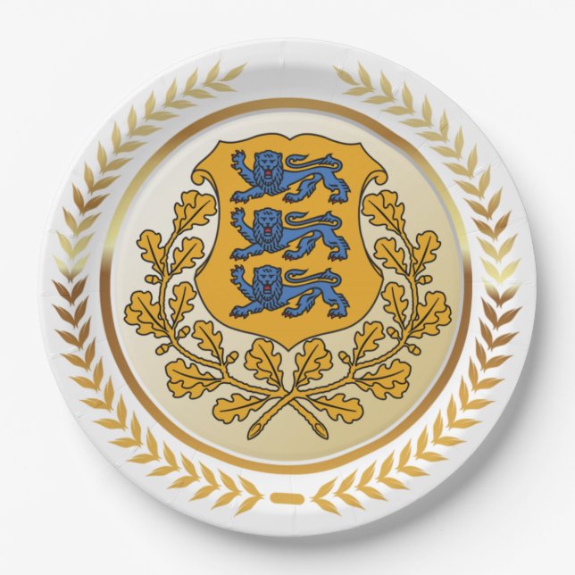 Estonia Coat of Arms Paper Plates (Front)