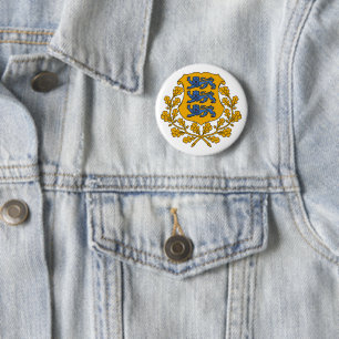 Estonia country coat arms symbol emblem flag button