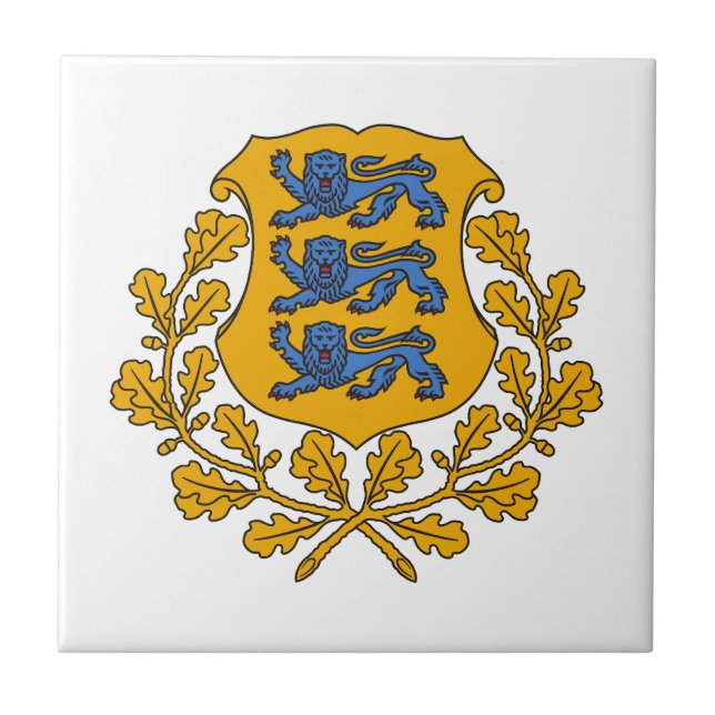 Estonia country coat arms symbol emblem flag ceramic tile (Front)