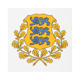 Estonia country coat arms symbol emblem flag metal print