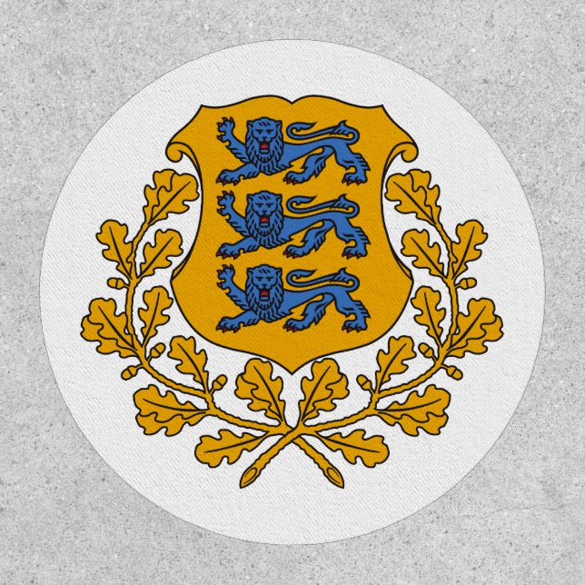 Estonia country coat arms symbol emblem flag patch (Front)