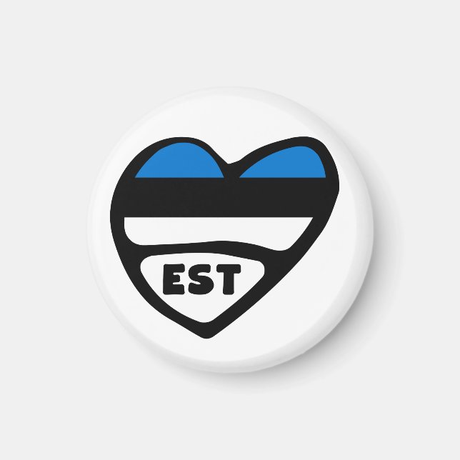 Estonia Country Code Flag Heart, EST Magnet (Front)