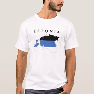 estonia country flag map shape symbol text name T-Shirt