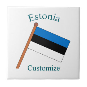 Estonia Country Flag Thunder_Cove Ceramic Tile