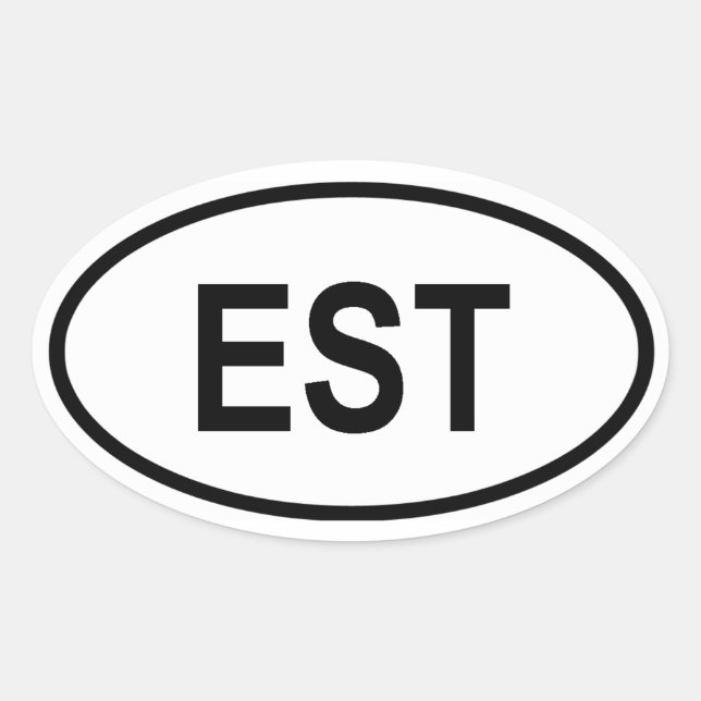 Estonia "EST" Oval Sticker (Front)