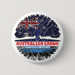 Estonia Estonian Australian Australia Tree Roots Button