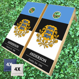 Estonia & Estonian Flag personalized / Family fun Cornhole Set