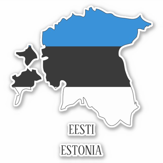 Estonia Flag Charming Patriotic Map Sticker (Front)