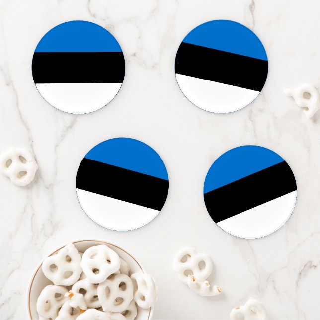 Estonia flag coaster set (In Situ)