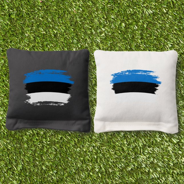 Estonia flag cornhole bags (Grass)