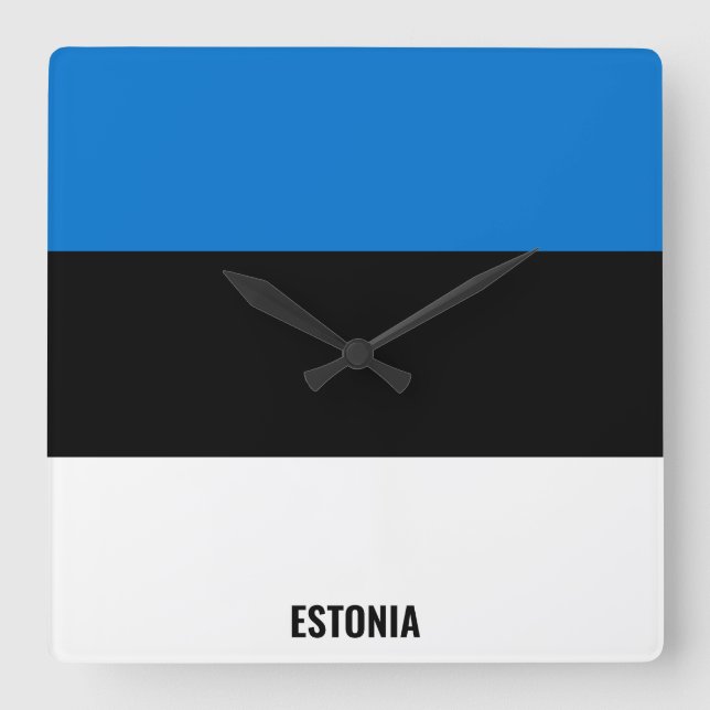 Estonia Flag Dazzling Patriotic Square Wall Clock (Front)