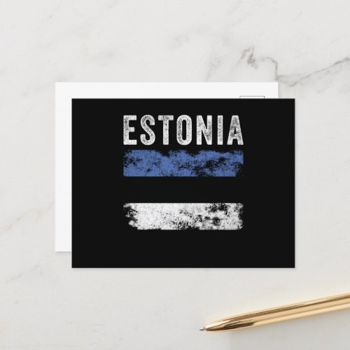 Estonia Flag Distressed _ Estonian Flag Postcard