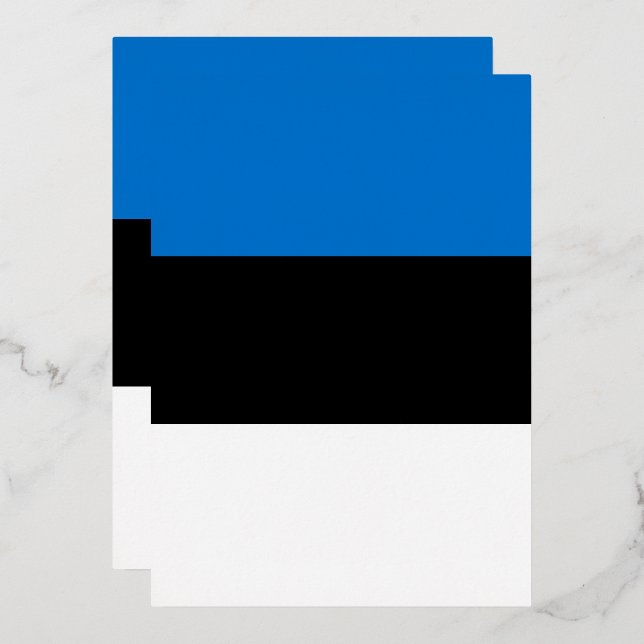 Estonia flag foil invitation (Front/Back)