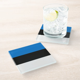 Estonia flag glass coaster