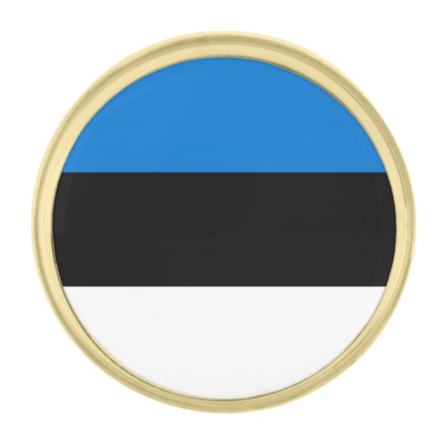 Estonia Flag Gold Finish Lapel Pin (Front)