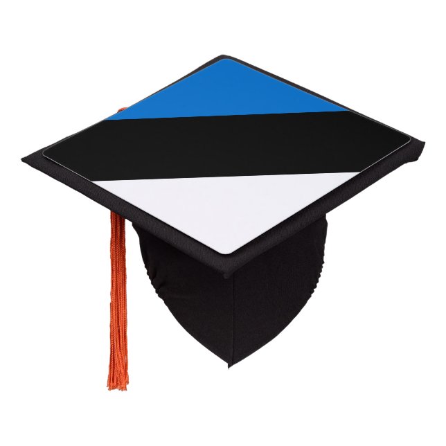 Estonia flag graduation cap topper (Angled)