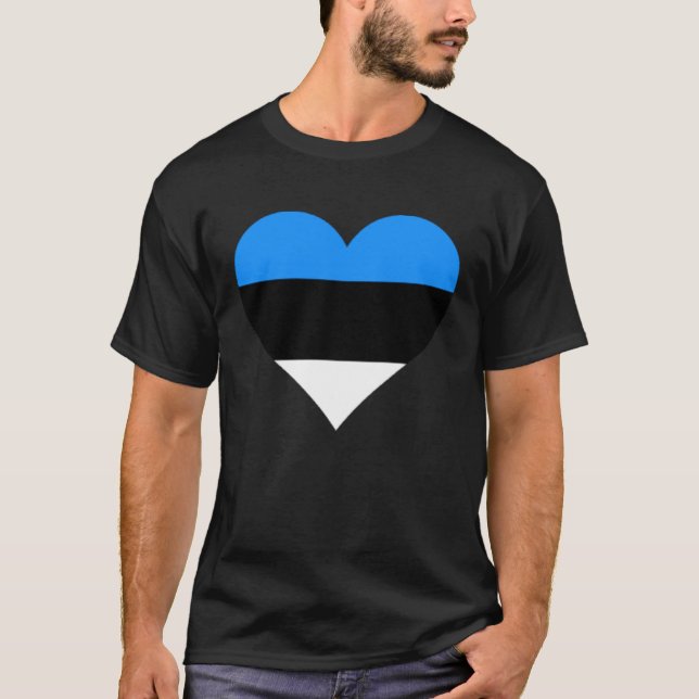 Estonia Flag Heart Estonia Gifts Love Estonia T-Shirt (Front)