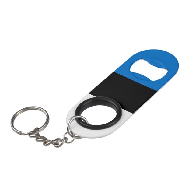 Estonia flag keychain bottle opener (Front Angled)