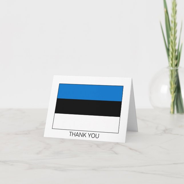 Estonia Flag Letterpress Thank You Card (Front)