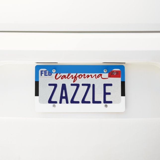 Estonia flag license plate frame (On Car)