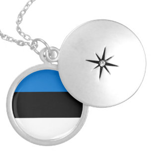 Estonia flag locket necklace