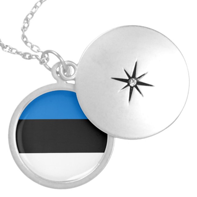 Estonia flag locket necklace (Front)