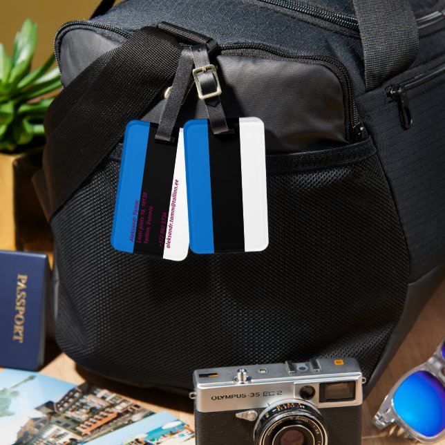 Estonia flag luggage tag (Front & Back)