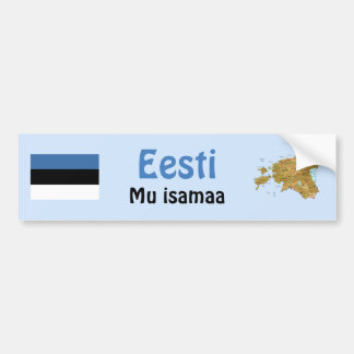 Estonia Flag + Map Bumper Sticker