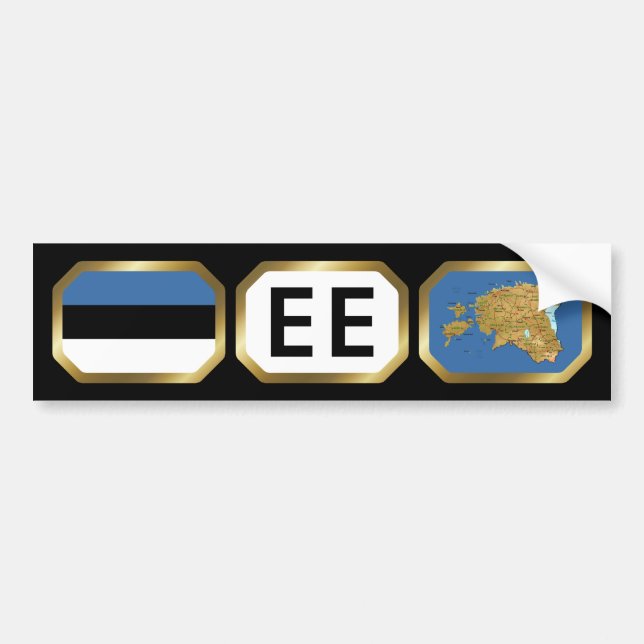 Estonia Flag Map Code Bumper Sticker (Front)
