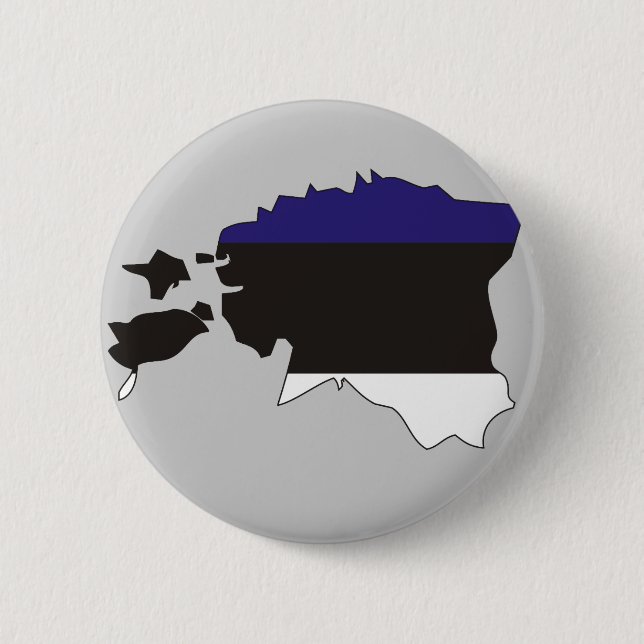 Estonia flag map pinback button (Front)