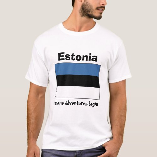 Estonia Flag  Map  Text T_Shirt