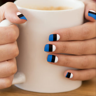 Estonia flag minx nail art