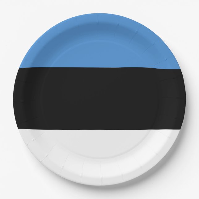 Estonia Flag Paper Plates (Front)