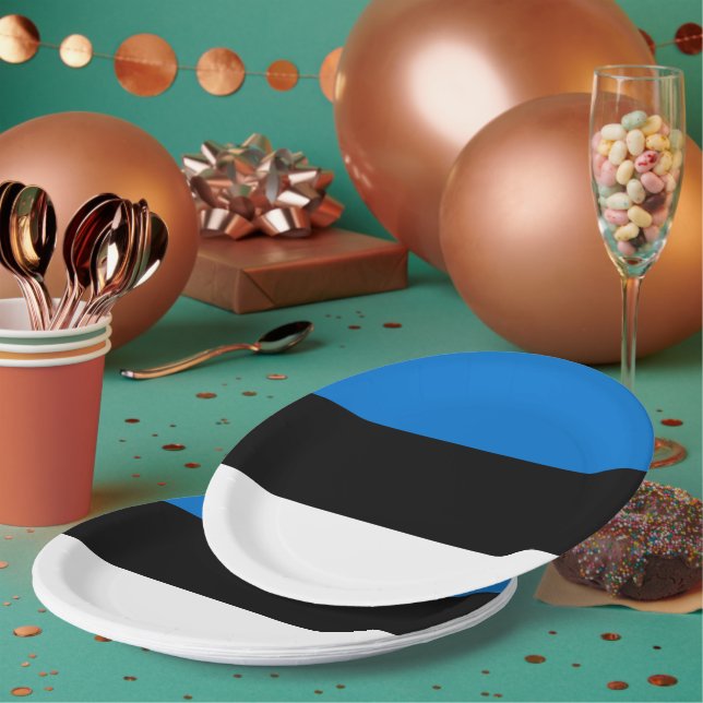 Estonia flag paper plates (Multi)